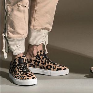 Greats The Royale Pony Hair Leopard Print Sneaker Nick Wooster Mens size 9